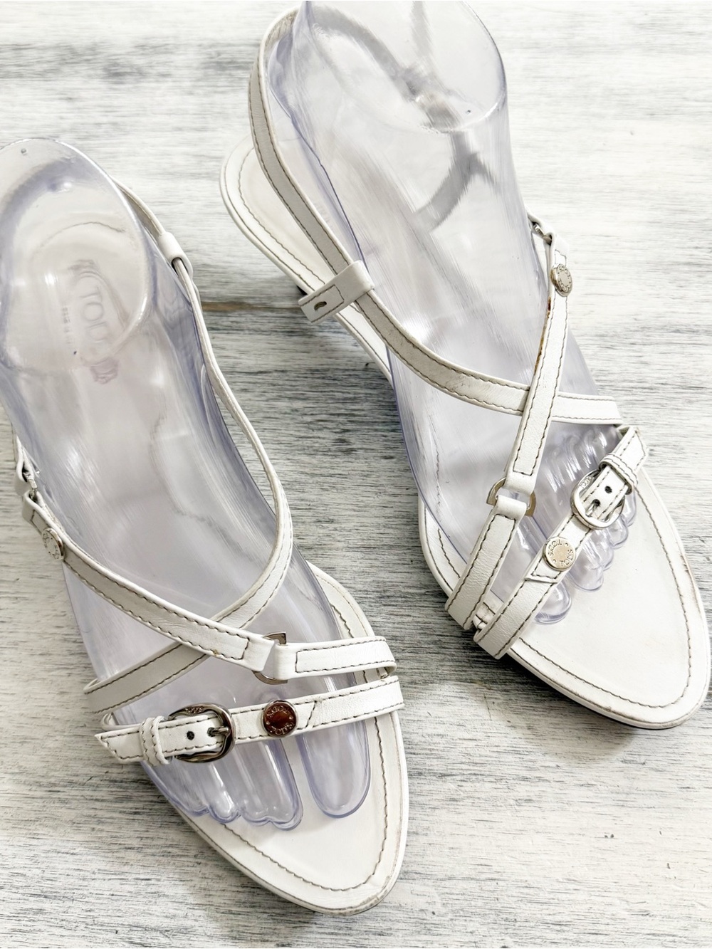 Tod's Leather Crisscross Slingback Sandals size 8.5